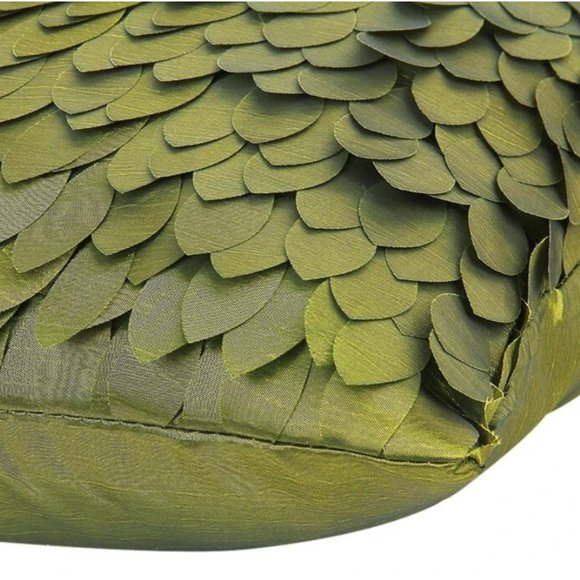Green leaves style silk cushion covers - Picture 5 of 5